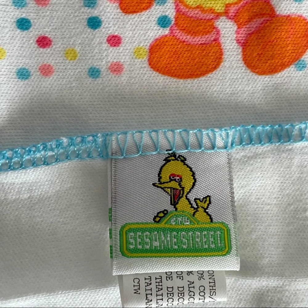 SESAME STREET Bib Burp Cloth Wash Cloth Rattle Utensils Cookie Monster 6 Pc Set